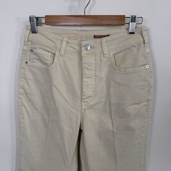 NEW Anthropologie Pilcro Jeans Womens 29 Beige High Rise Trouser Bootcut Denim - Picture 2 of 14